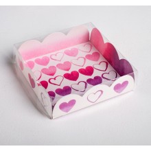 Коробка для кондитерских изделий "С любовью" 10.5*10.5*3см